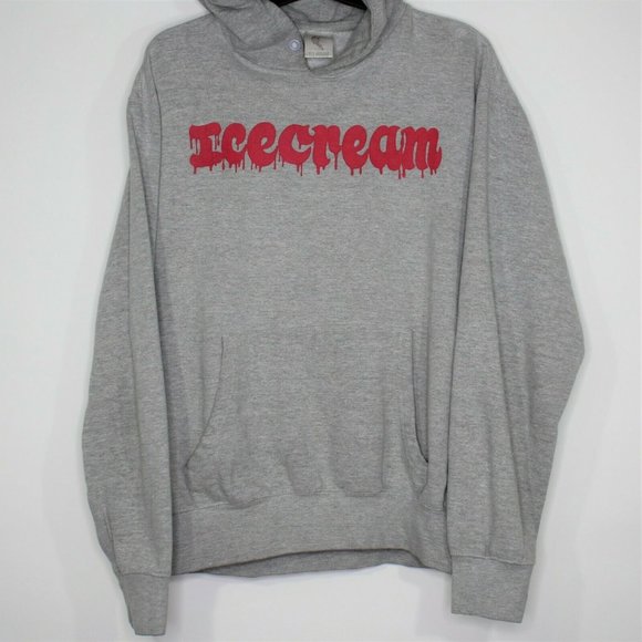Icecream Other - IceCream Mens Medium Spell Out Monster Skull Hoodie C718